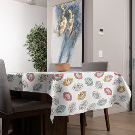 Toalha De Mesa Lábios de sorriso felizes