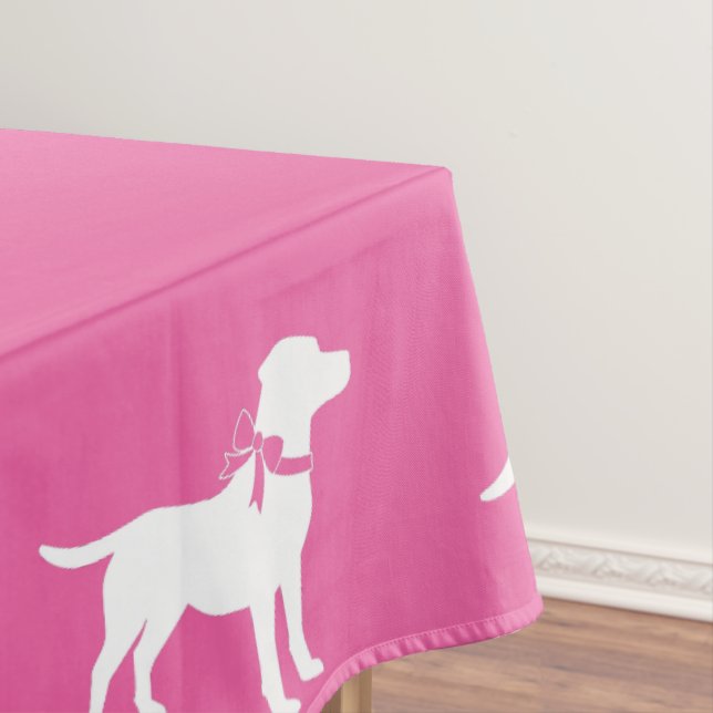 Toalha De Mesa Labrador Chá de fraldas de Cachorro Rosa (Posição Original)