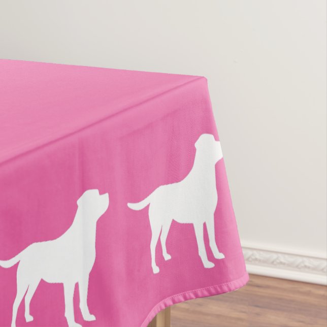 Toalha De Mesa Labrador Chá de fraldas de Cachorro Rosa (Posição Original)