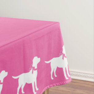 Toalha De Mesa Labrador Chá de fraldas de Cachorro Rosa