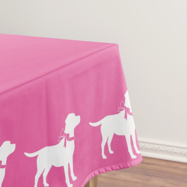 Toalha De Mesa Labrador Chá de fraldas de Cachorro Rosa (Posição Original)