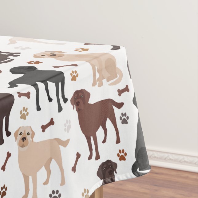 Toalha De Mesa Labrador Retriever Paws e Bones Tablecloth (Posição Original)