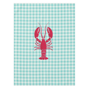 Toalha De Mesa Lagosta no Gingham Azul