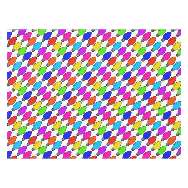 Toalha De Mesa Lâmpadas Vintage de Natal (Frente (Horizontal))