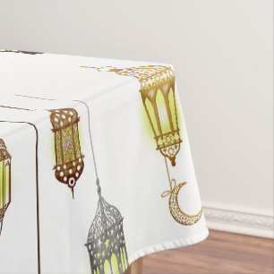 Toalha De Mesa Lanternas Ramadan Mubarak Oriental Árabe Muçulmano