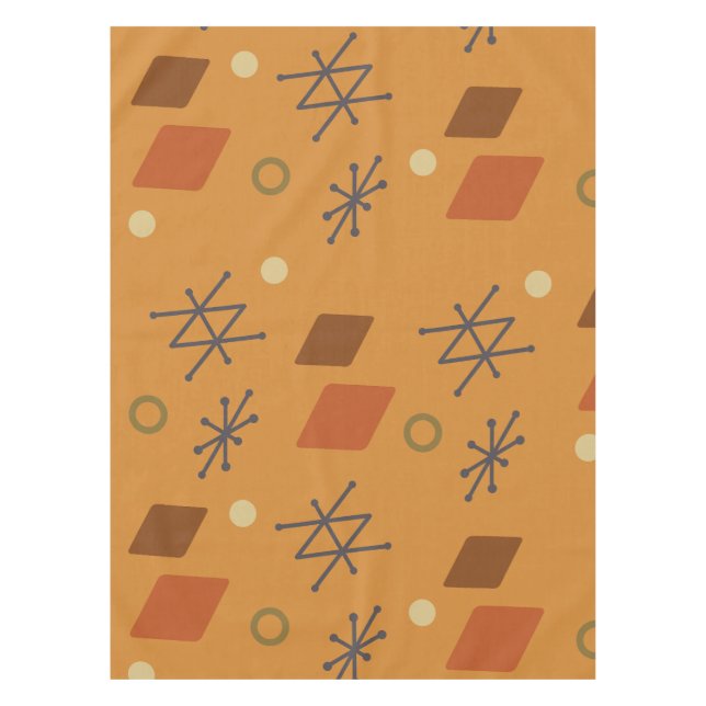 Toalha De Mesa Laranja Abstrato geométrica de 1950 (Frente)