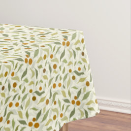 Toalha De Mesa Laranja Berries e Folhas no creme - padrão.