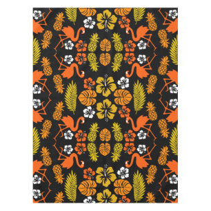 Toalha De Mesa Laranja Brilhante Tropical Padrão