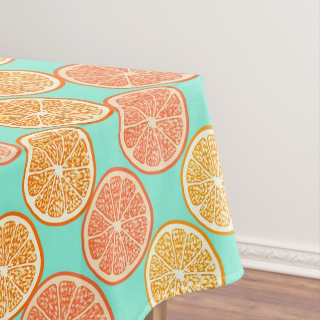 Toalha De Mesa Laranja de Verão Azul (Posição Original)