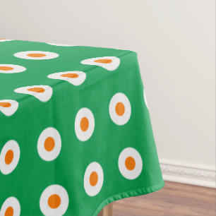 Toalha De Mesa Laranja/Pontos Brancos em Verde
