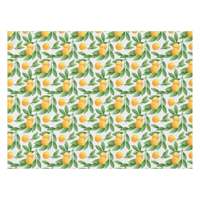 Toalha De Mesa Laranjas aquarelas ou tangerinas (Frente (Horizontal))