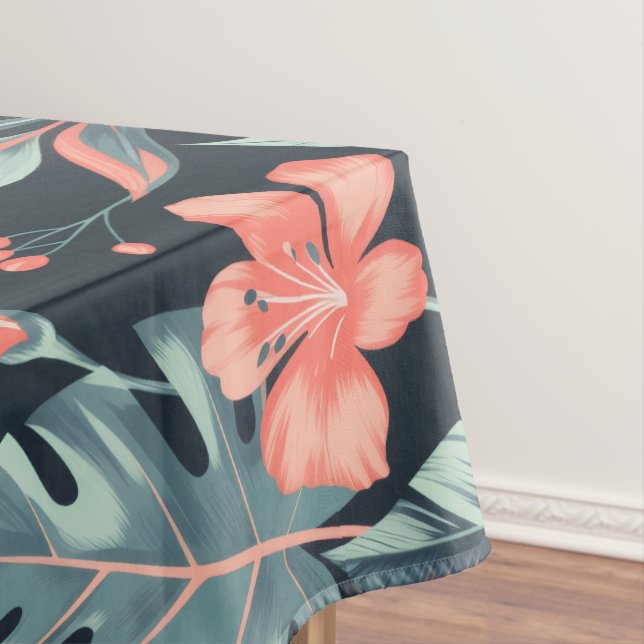 Toalha De Mesa Large-scale tropical florals and leaves (Posição Original)