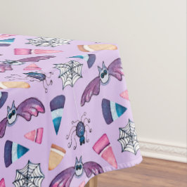 Toalha De Mesa Lavanda Bats e Aranhas do Halloween