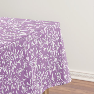 Toalha De Mesa Lavanda do Damask e Branco