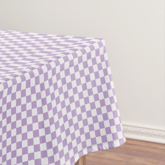 Toalha De Mesa Lavanda E Gingham Branco Verificados (Posição Original)