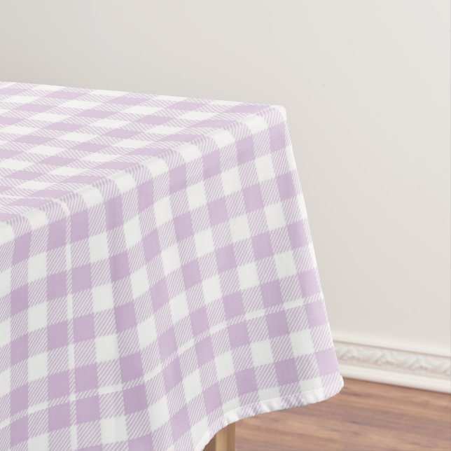 Toalha De Mesa Lavanda Pálida Moderna Verificada Rústica Gingham (Posição Original)
