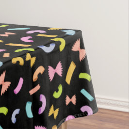 Toalha De Mesa Legal padrão colorido macarrão-macarrão a preto