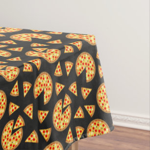 Toalha De Mesa Legal pizza divertida e padrão de fatias em cinzas
