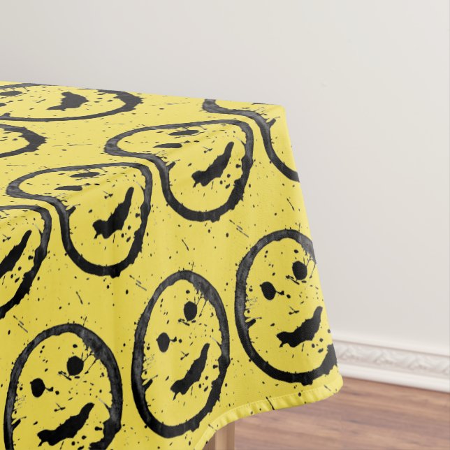 Toalha De Mesa Legal Sleep Happy Smiling padrão facial amarelo (Posição Original)