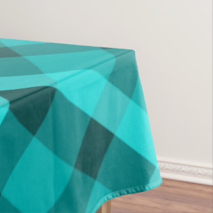 Toalha De Mesa Legal Xadrez Elegante de Turquesa Grande Tablete