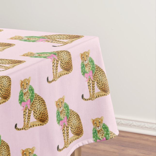 Toalha De Mesa Leopardo de Grinalda de Natal (Posição Original)