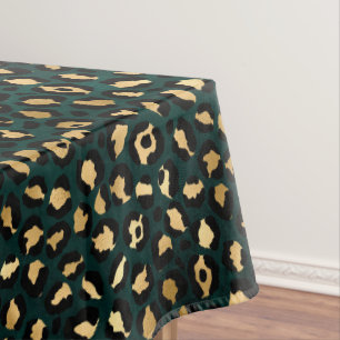Toalha De Mesa Leopardo Dourado e Teto Série Design 1