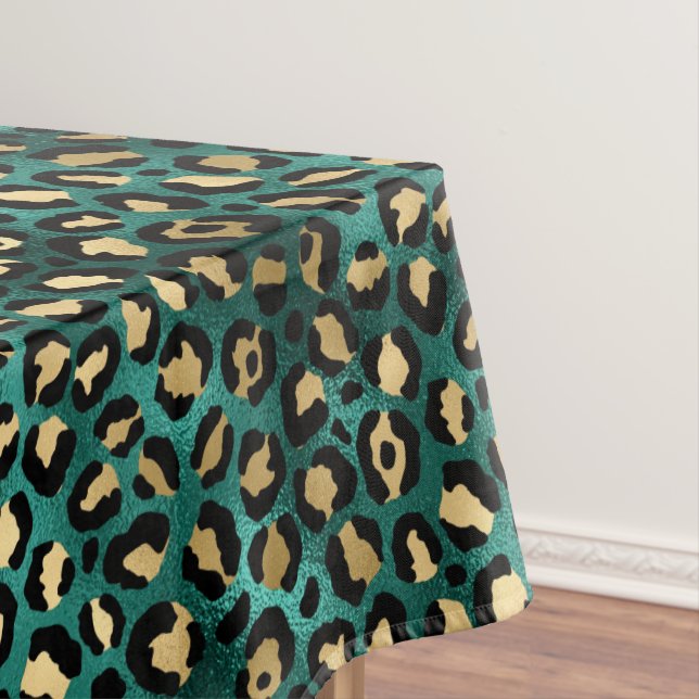 Toalha De Mesa Leopardo Dourado e Teto Série Design 3 (Posição Original)