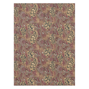 Toalha De Mesa Leopardo e impressão do teste padrão de Paisley