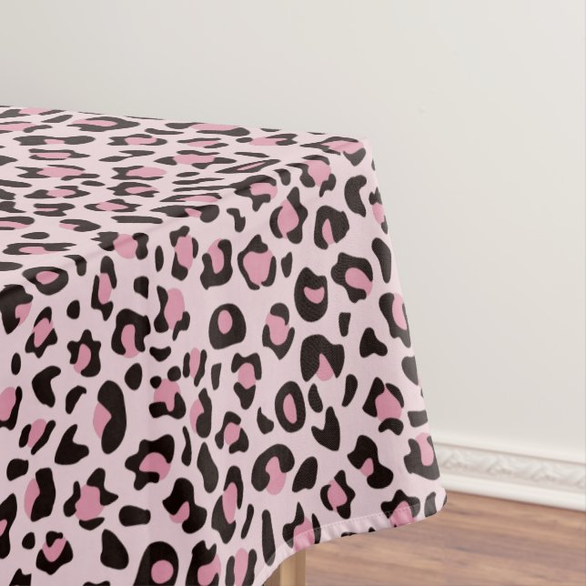 Toalha De Mesa Leopardo - Impressão Rosa (Posição Original)