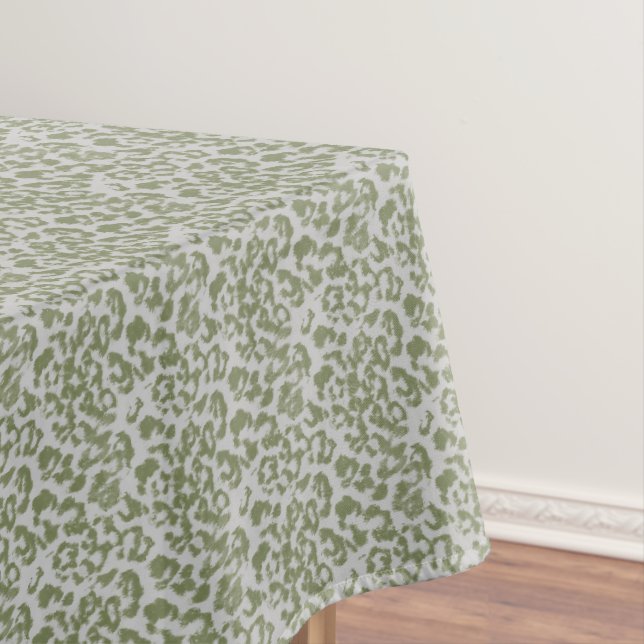 Toalha De Mesa Leopardo manchado cinza oliva (Posição Original)
