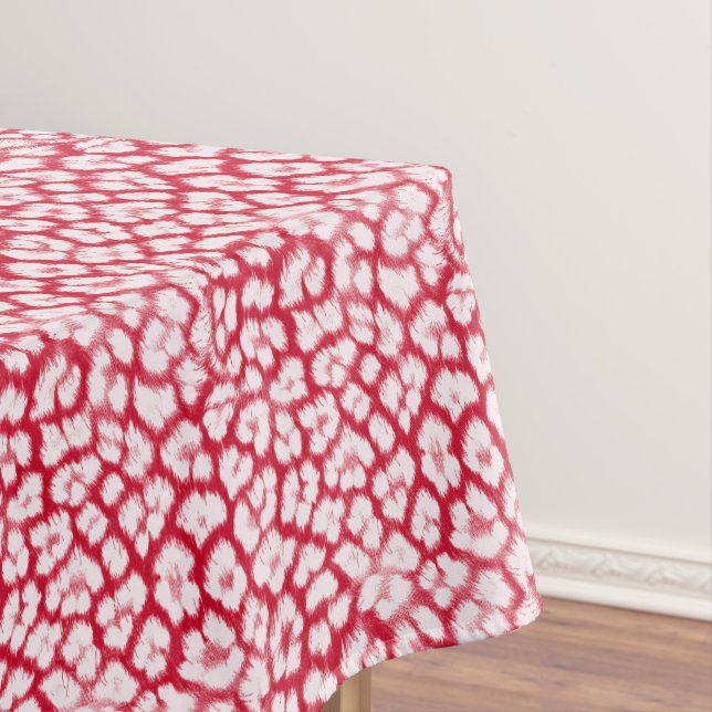 Toalha De Mesa Leopardo vermelho e branco (Posição Original)