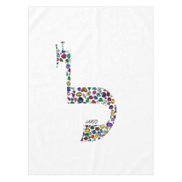 Toalha De Mesa Letra hebraica "LAMED" feita com pedras Preciosos