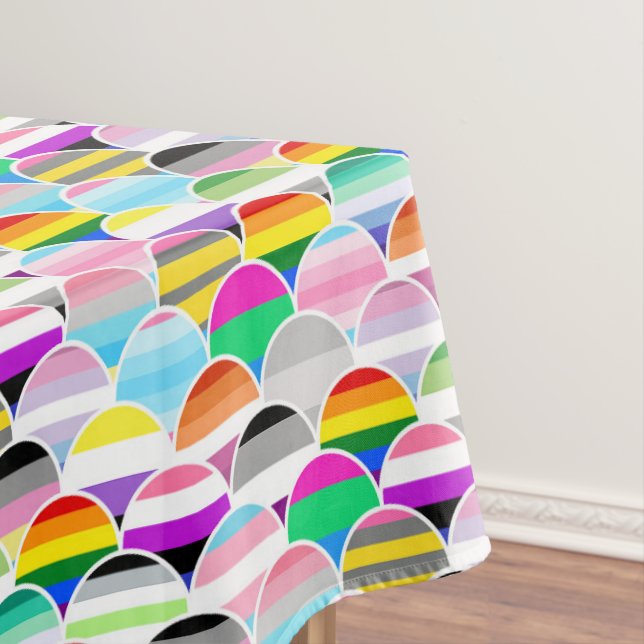 Toalha De Mesa LGBTQIA+ Queer Scalloped Pride Flag Fans (Posição Original)