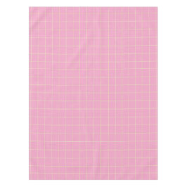 Toalha De Mesa Light Green Cell Pattern Pink Checkered Plaid.