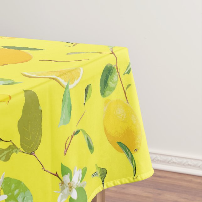Toalha De Mesa Limão de Aquarela e Folhas 4 (Posição Original)