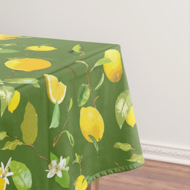 Toalha De Mesa Limão de Aquarela e Folhas 5 (Posição Original)