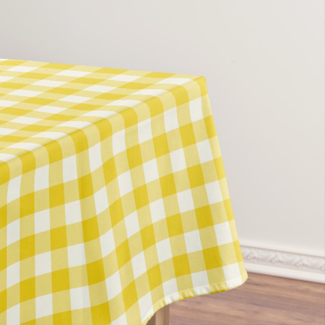 Toalha De Mesa Limão - Tablecloth amarelo do algodão do guingão (Posição Original)