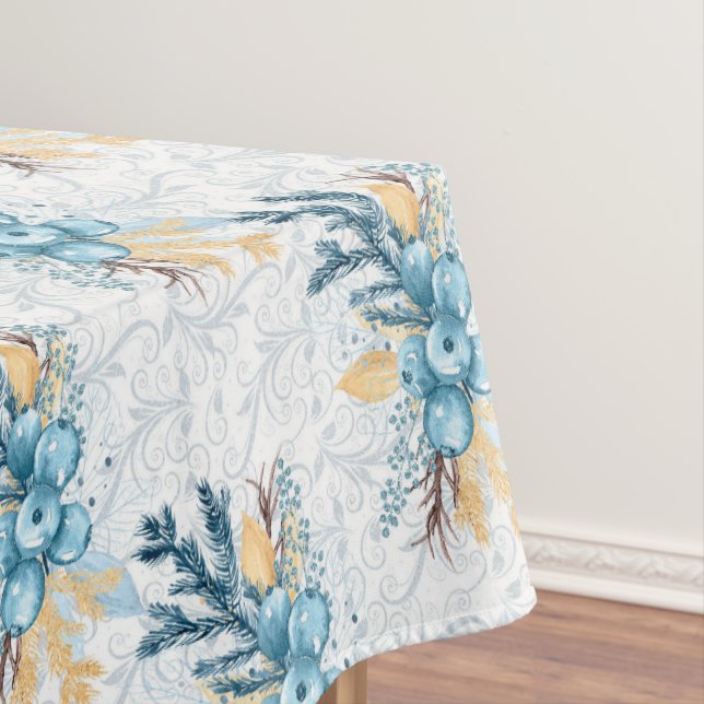 Toalha De Mesa Linda Cinza de amora azul (Posição Original)