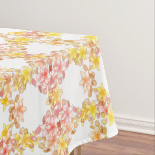 Toalha De Mesa Linda Lírio Floral Pastel Rosa Amarelo