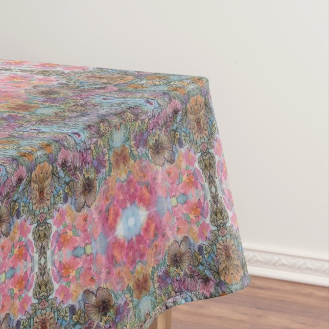 Toalha De Mesa Linda pintura de aquarela Chic Flower Garden (Posição Original)