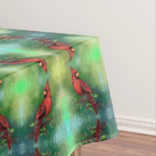 Toalha De Mesa Linda pintura de pássaro vermelho Norte -