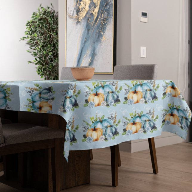 Toalha De Mesa Linda Pumpkin Azul outono Cair (Criador carregado)