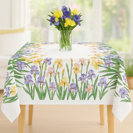 Toalha De Mesa Lindas Íris Roxas e Amarelas / Flor de Primavera