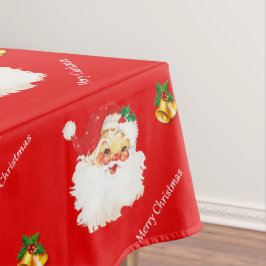 Toalha De Mesa Lindo Papai Noel Vintage & Sininhos em Vermelho