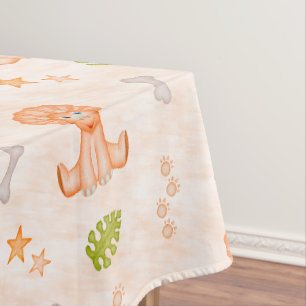Toalha De Mesa Lindos Dinossauros Laranja Crianças