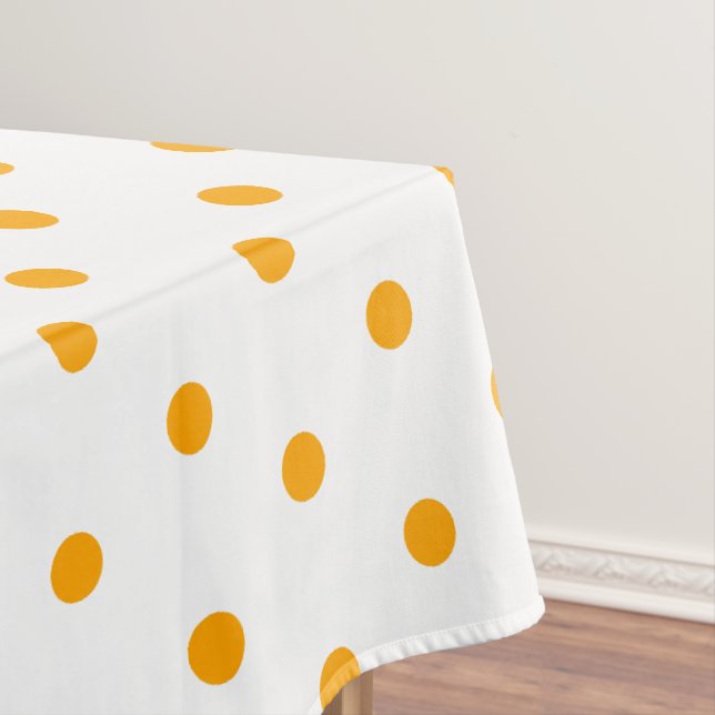 Toalha De Mesa Lindos Pontos Brancos Laranja (Posição Original)