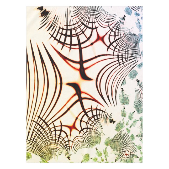 Toalha De Mesa Linhas cruzadas de cores variadas em fundo claro (Frente)