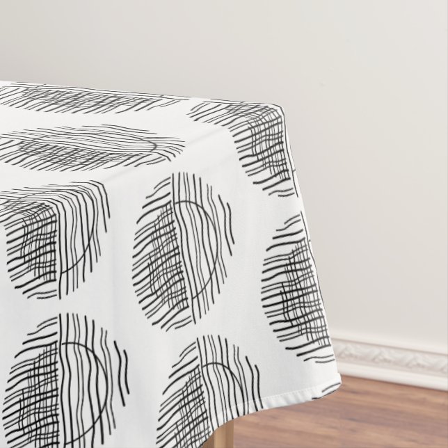 Toalha De Mesa Linhas de Arco do Mod do Meio século Preto Elegant (Posição Original)