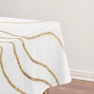 Toalha De Mesa Linhas Douradas modernas - Design de Desenho Mão 