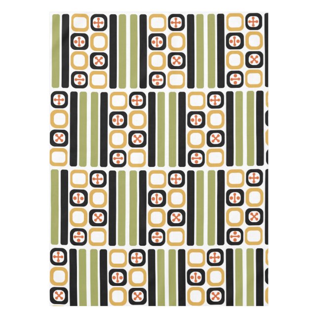 Toalha De Mesa Linhas Padradas de Arte Atômica Retroativas Multic (Frente)